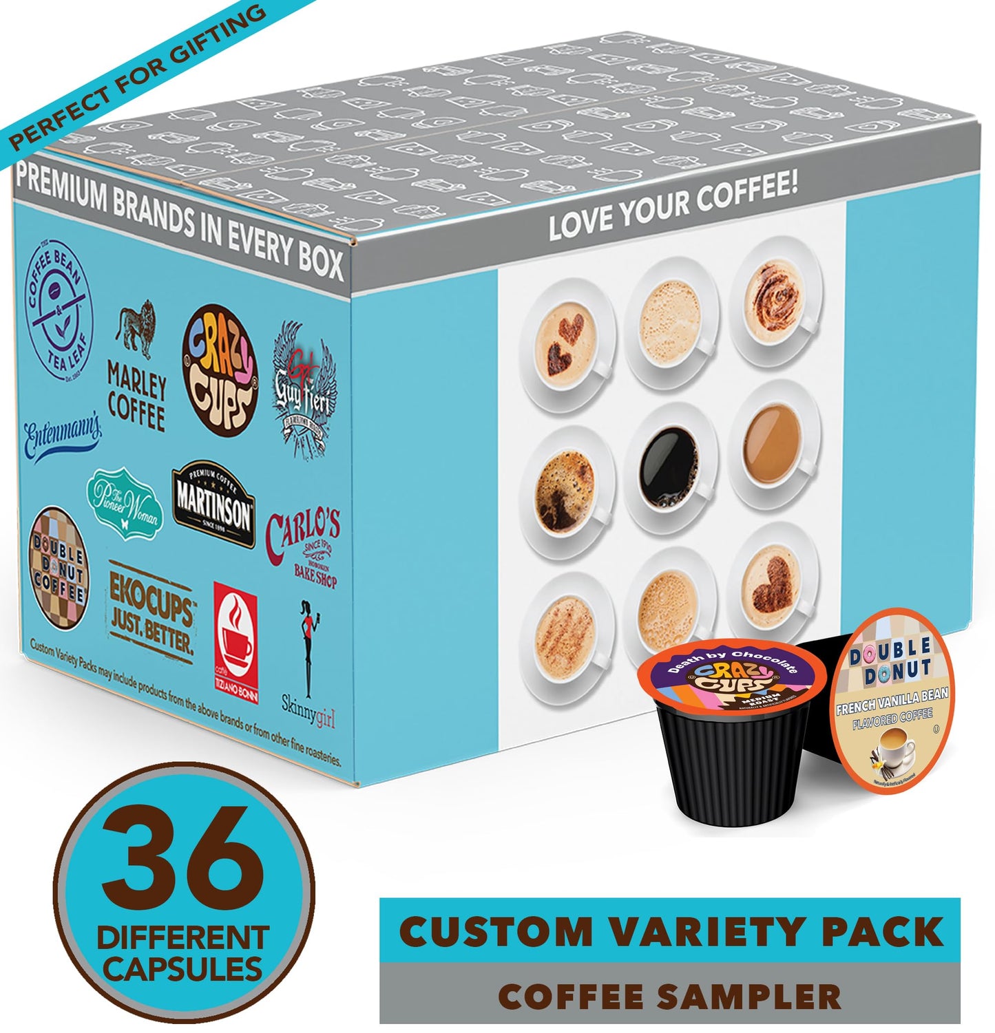 Crazy Cups Flavored Coffee Pods Variety Pack for Keurig, Assorted Flavors, 36 Count, Pack of 1