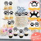 Weecent 36 Pcs Paw Cupcake Toppers Glitter Dog Paw Cake Decorations Black White Glitter Puppy Cupcake Toppers For Baby Shower Bo