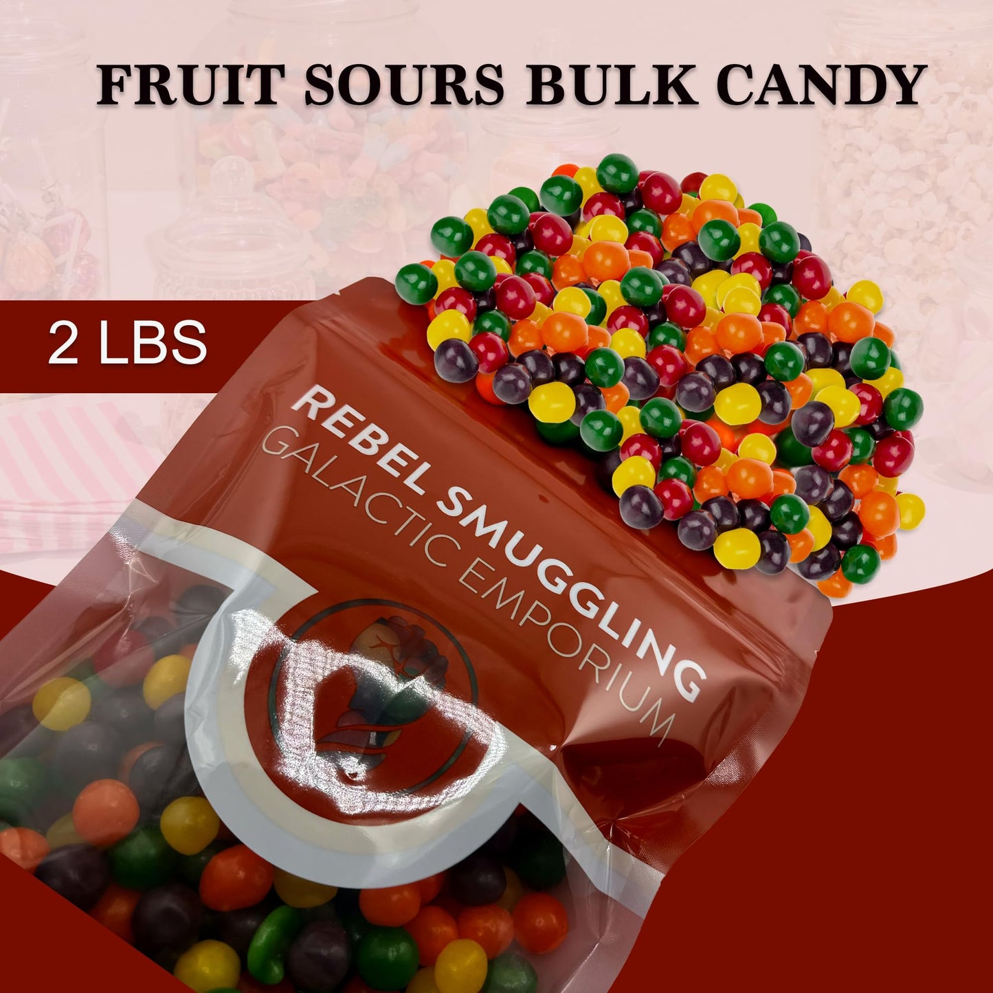Fruit Sours Chewy Candy Bulk 2Lb Bag By Rebel Smuggling Galactic Emporium