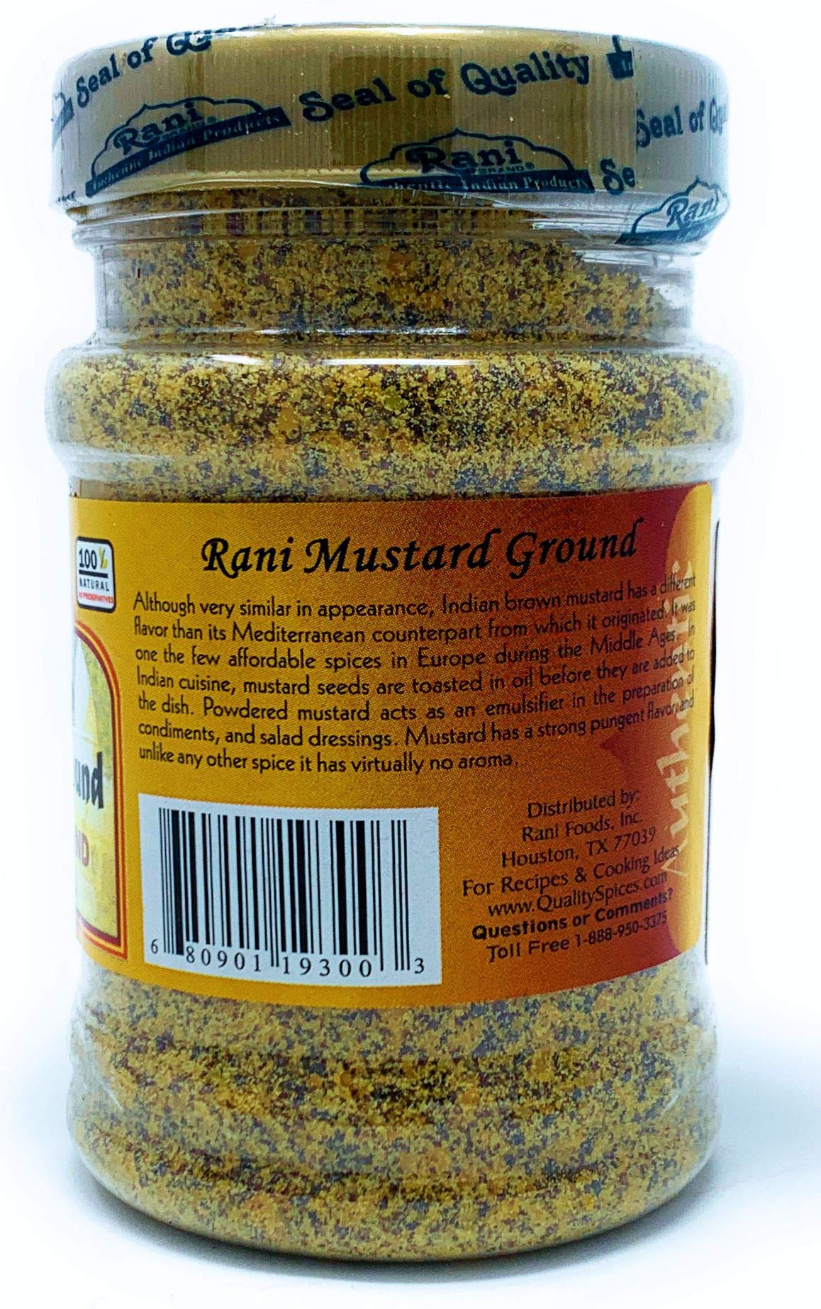 Rani Mustard Seeds Ground, Powder Spice (Rai Sarson) 3Oz (85G) Pet Jar ~ All Natural | Gluten Friendly | Non-Gmo | Vegan | India