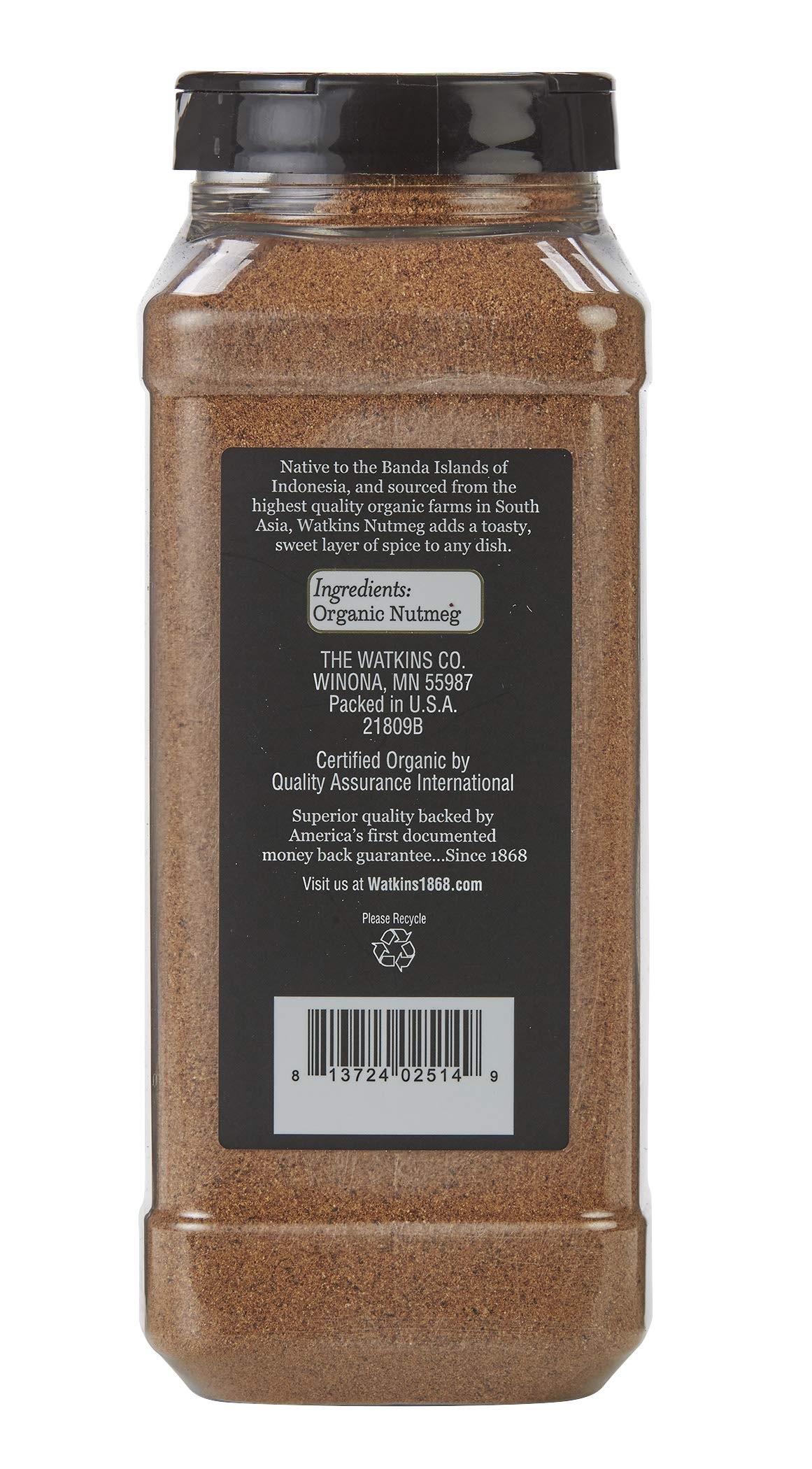 Watkins Gourmet Spice, Organic Ground Nutmeg, Bulk Food Service Size, 17.5 Oz (Pack Of 1)