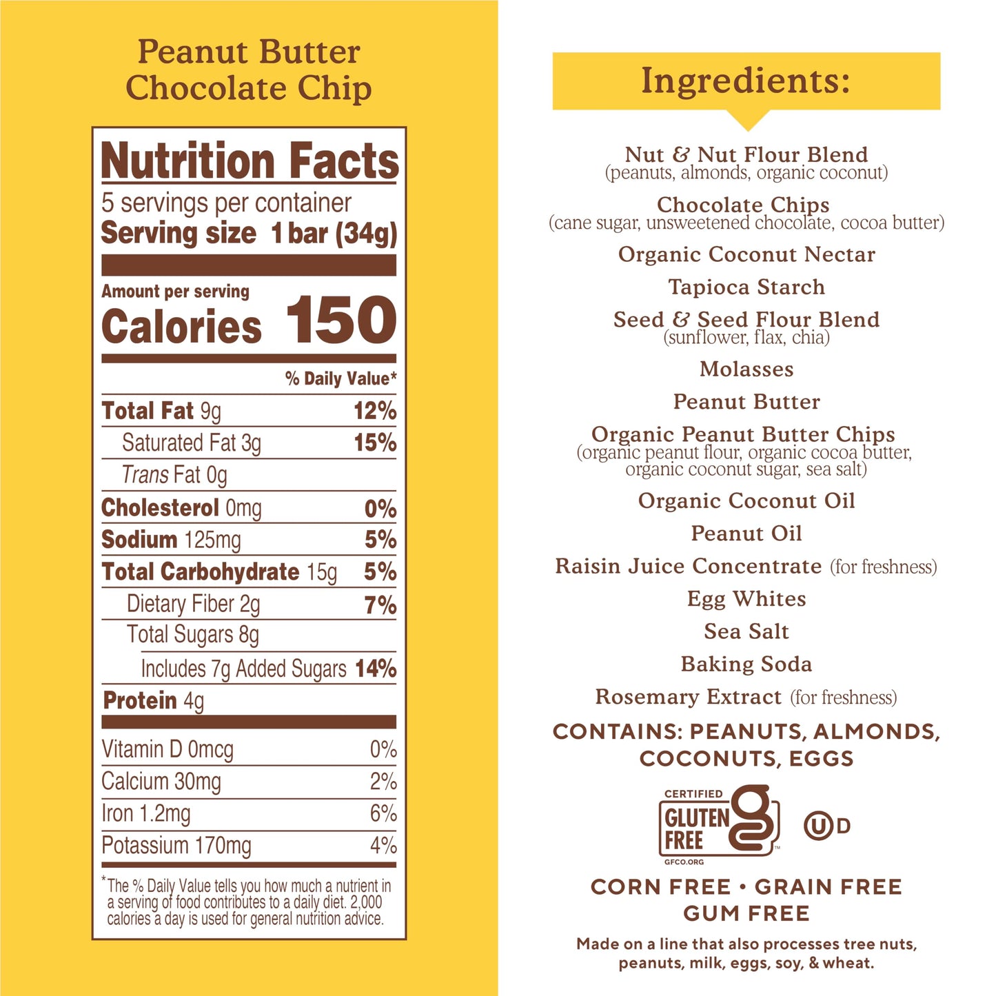 Simple Mills Almond Flour Snack Bars, Peanut Butter Chocolate Chip - Gluten Free, Made With Organic Coconut Oil, Breakfast Bars,