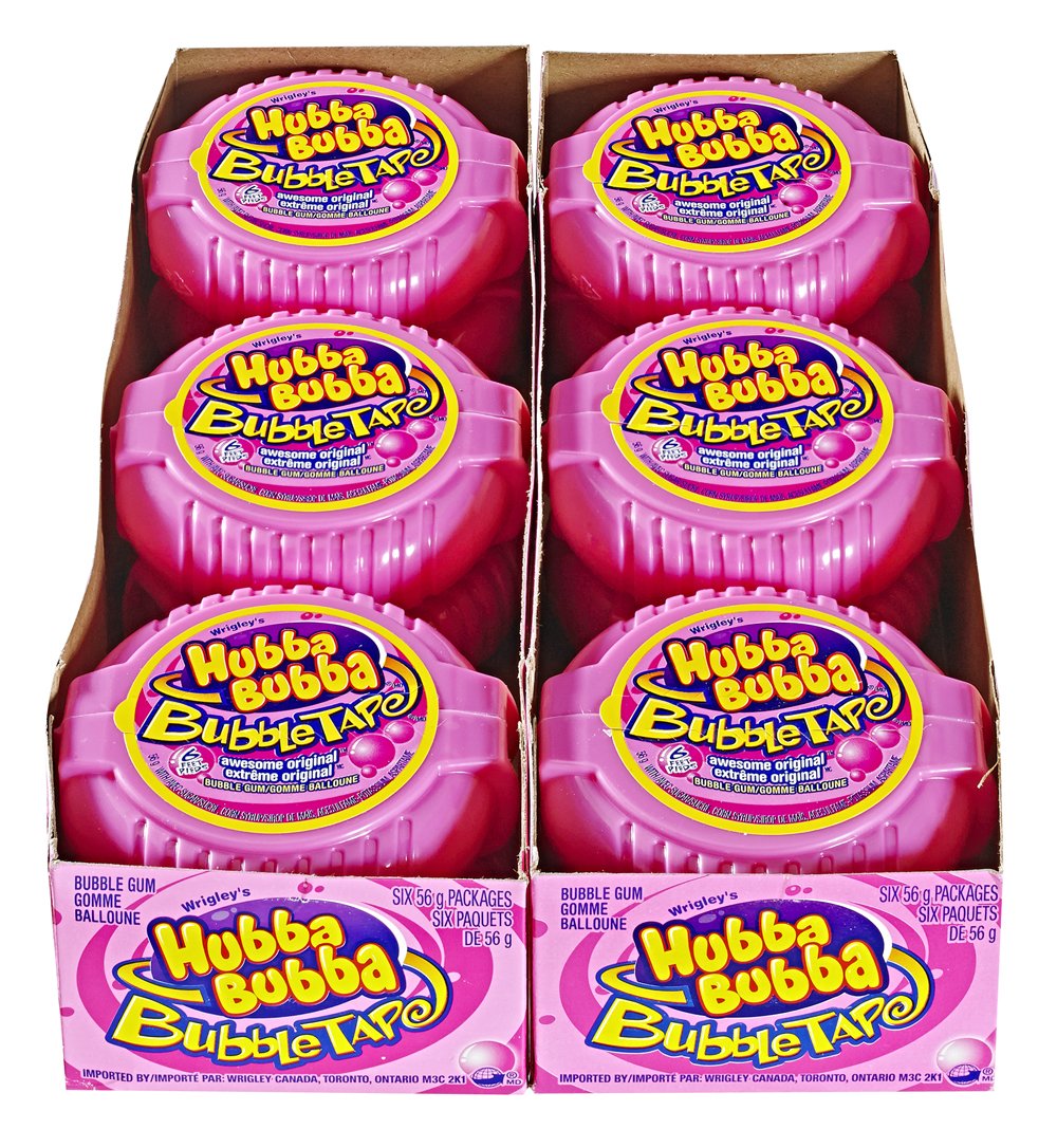 Hubba Bubba Bubble Tape, Awesome Original, 6 Feet Of Gum,( Canadian), (Pack Of 12)