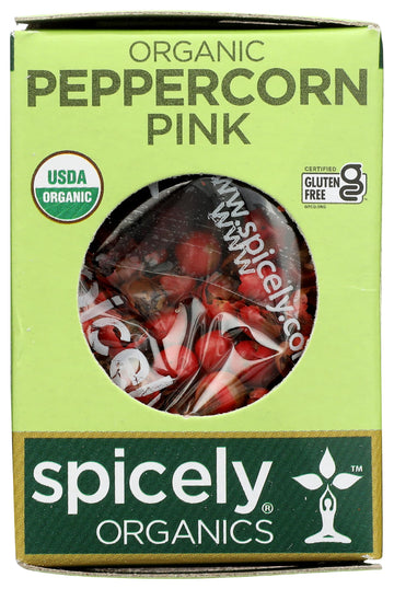 Spicely Organic Peppercorn Pink Whole 0.15 Ounce Ecobox Certified Gluten Free