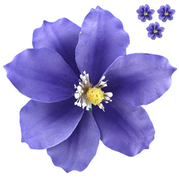 Global Sugar Art Clematis Sugar Cake Flowers, Light Purple, 3 Count by Chef Alan Tetreault