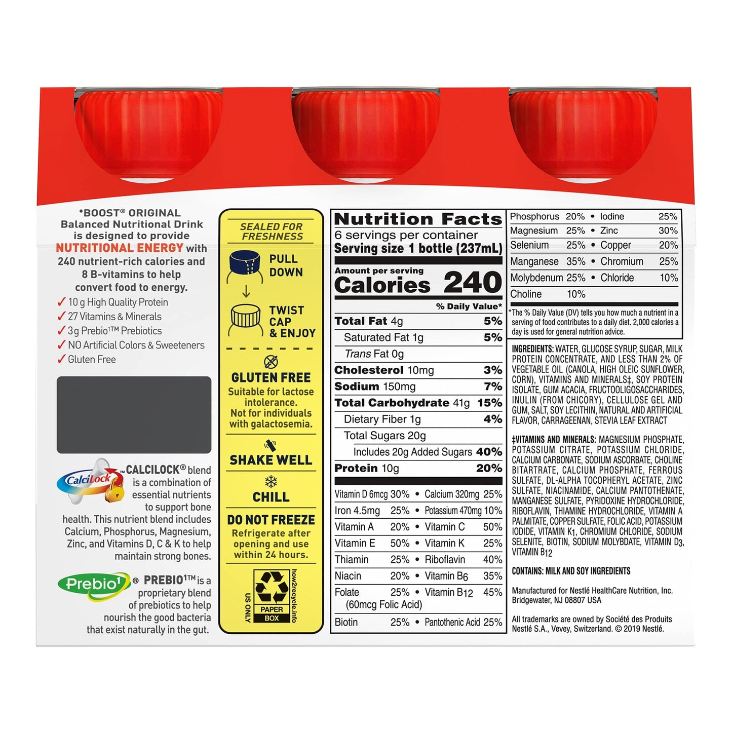 BOOST Original Nutritional Drink, Creamy Strawberry Flavor, 8 Ounce Bottle, Pack of 24