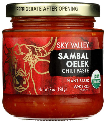 Sky Valley Sambal Oelek Chili Paste - Red Chili Paste, Made With Red Jalapenos & Garlic, Gluten Free, Vegan, Keto, Whole 30, Usd