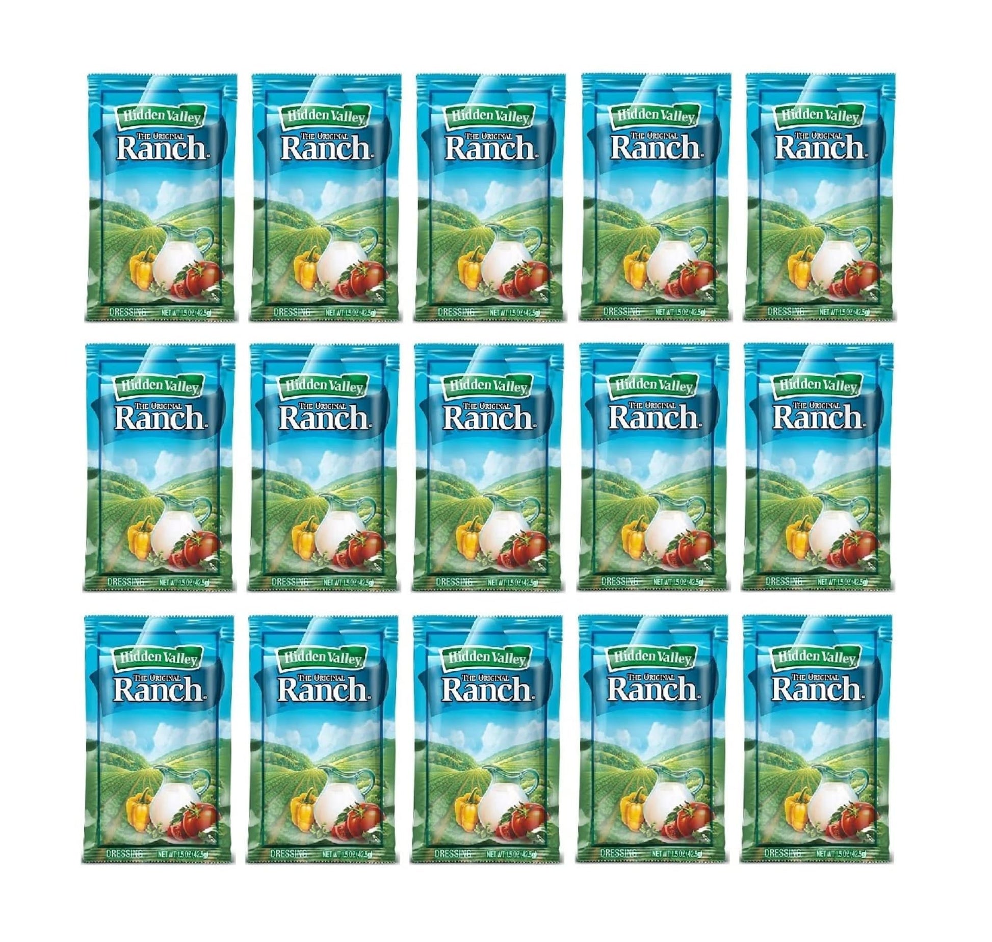 Hidden Valley Ranch Dressing - Bundle of 15 Packets - Perfect for a Variety of Uses - Goes on Anything - Classic Flavor that Generations have Loved