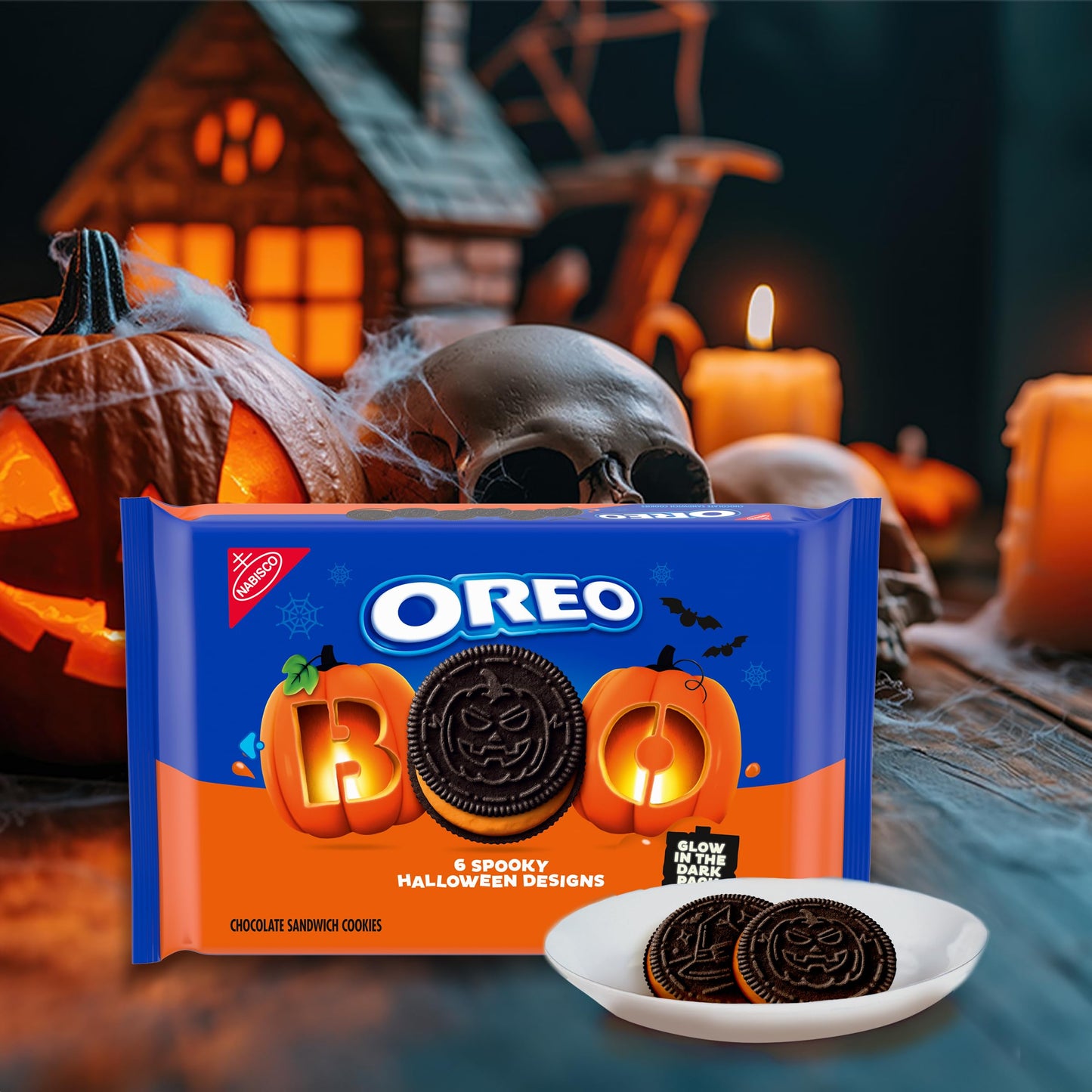 Oreo Limited Edition Halloween Orange Creme Chocolate Sandwich Cookies, 18.71 oz