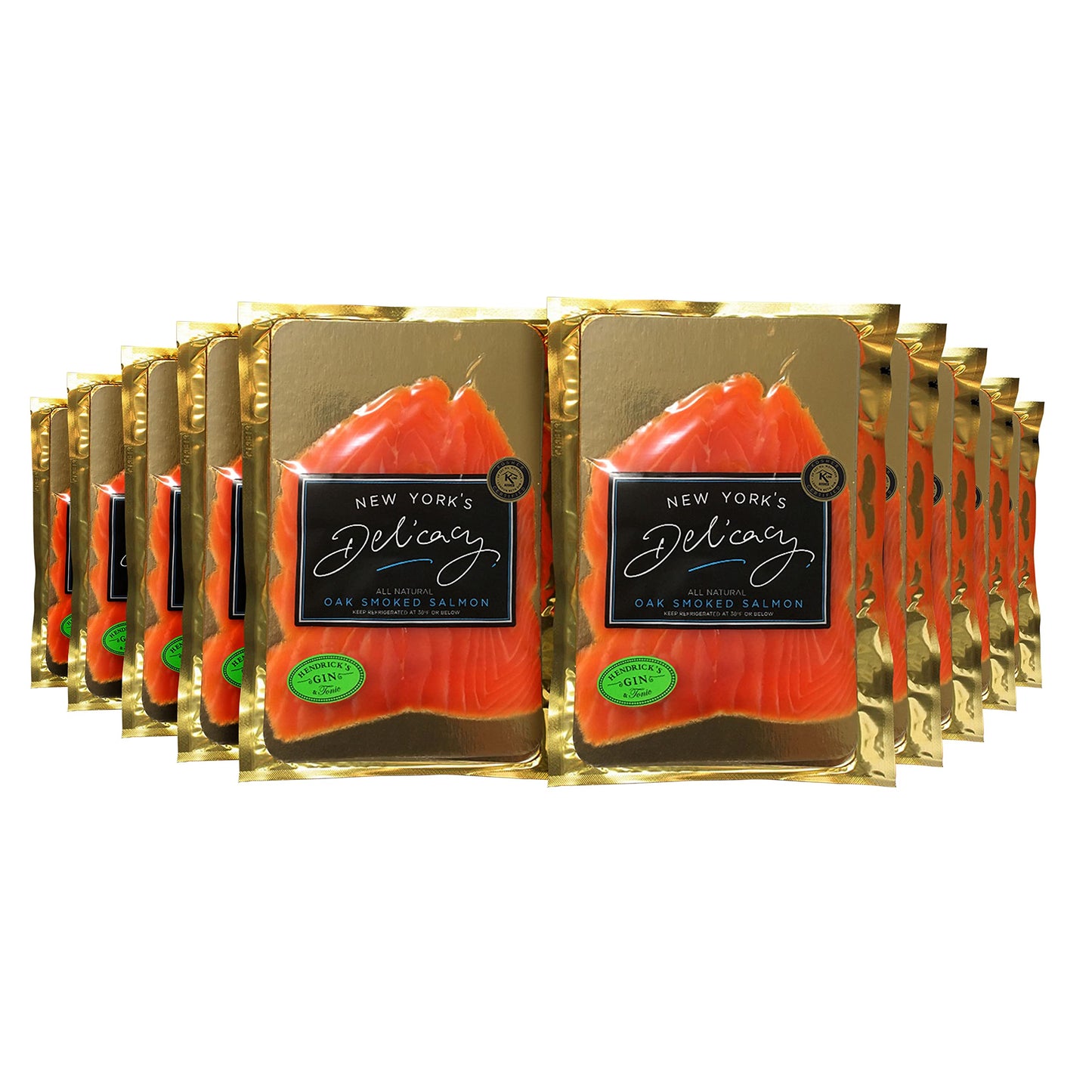 New Yorks Delicacy Smoked Salmon Nova - Pre-Sliced, Kosher, Gluten-Free - 10 x 4 Oz. (2.5 Lb.)