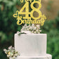 48 Birthday Cake Toppers-Gold Glitter, 48th Cake Topper for Men,48 Cake Topper For Women, 48th birthday decorations,48th Birthda