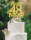 48 Birthday Cake Toppers-Gold Glitter, 48th Cake Topper for Men,48 Cake Topper For Women, 48th birthday decorations,48th Birthda