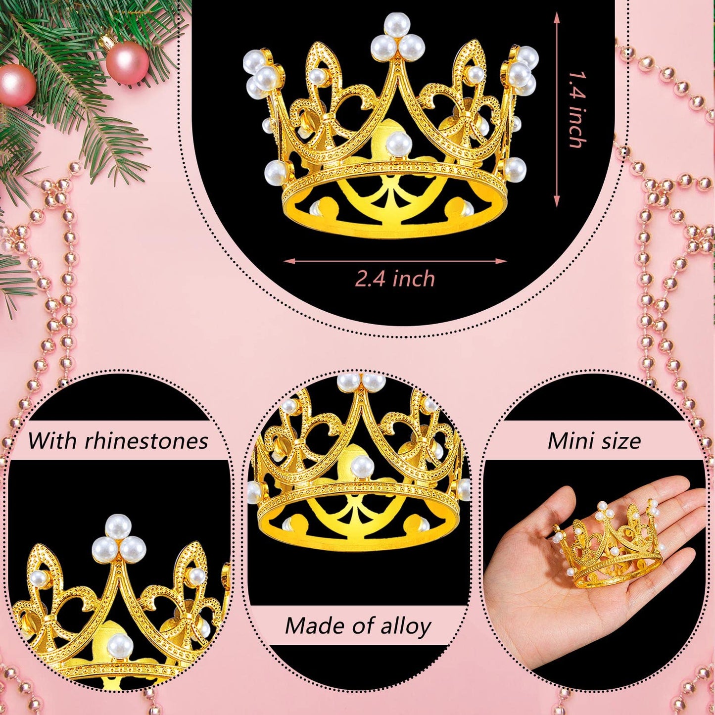 15 Pieces Crown Cake Topper Mini Crown Mini Crown Cake Topper Princess Cupcake Toppers Tiara Cake Topper For Women Lady Birthday
