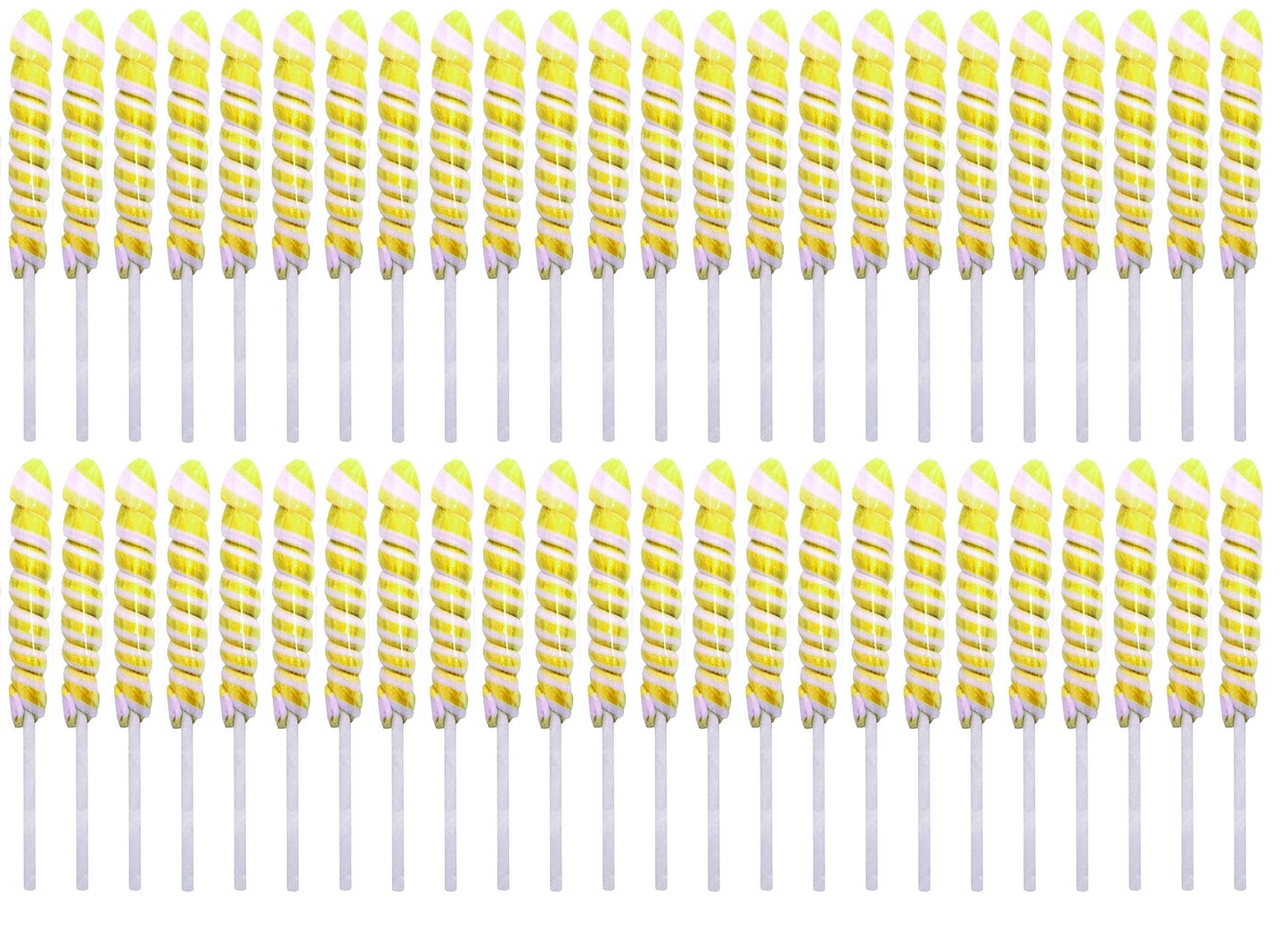 Unicorn Pops 48 Count - Individually Wrapped Unicorn Lollipops - Great For Party Favors, Candy Buffets, Kosher Candy (Lemon (Yel