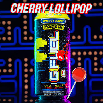 G Fuel Energy Drink Cherry Lollipop, Sugar Free, 140mg Caffeine, 16 Fl Oz Cans, 12-Pack