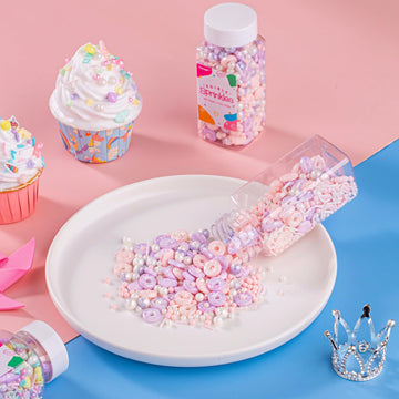 Donut Sprinkles Mix | Pink Purple Romantic | Sprinkles For Cake Decorating | Cupcake Toppers | Ice Cream | Cookie | Fancy Candy