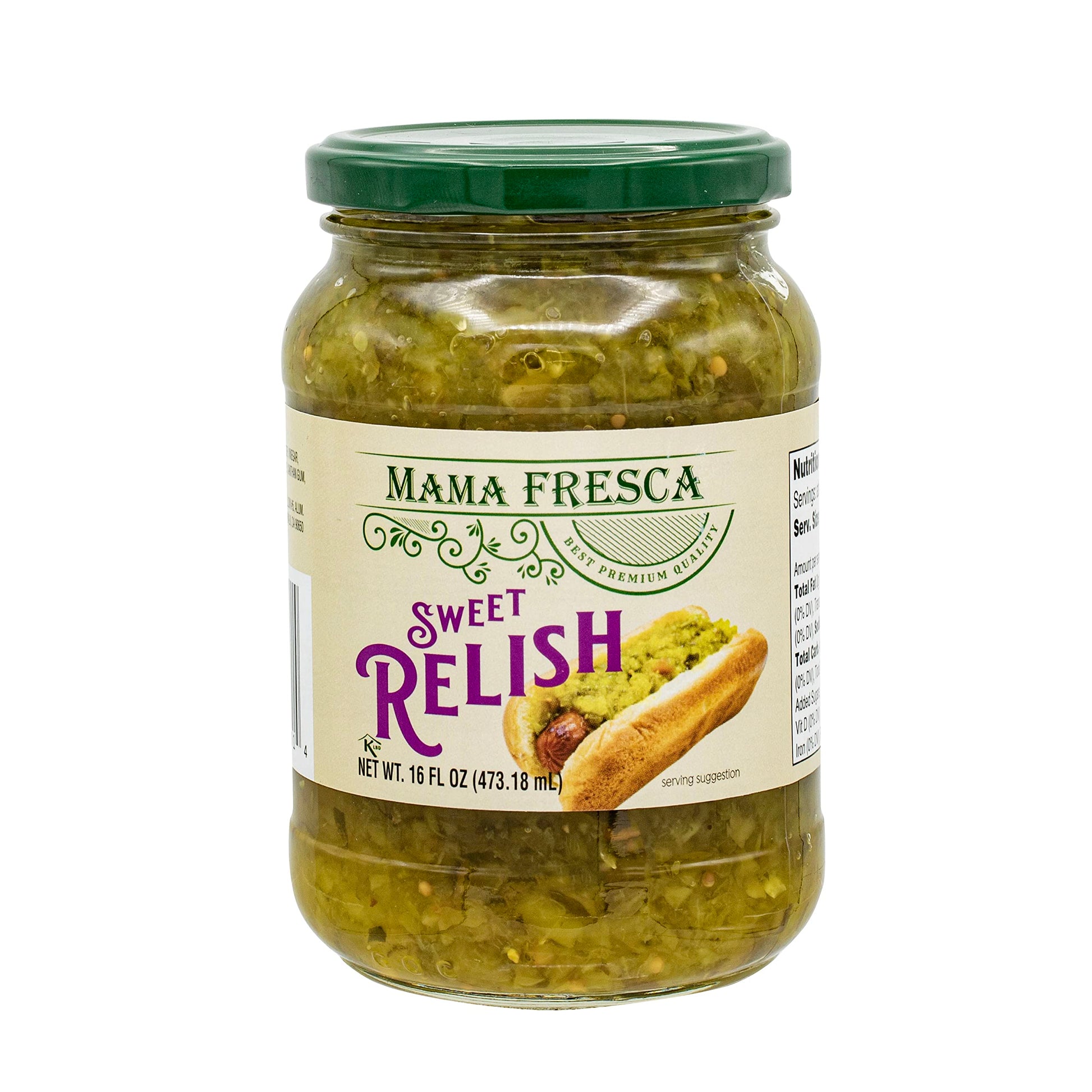 Mama Fresca Sweet Relish 16 fl oz Jar (Pack of 6)