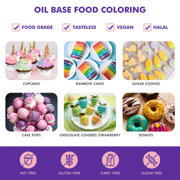 Upgraded Oil Based Food Coloring For Chocolate, 10 Colors Oil Food Coloring For Candy Melts, Nomeca Edible Food Dye For Baking Cake Decorating Cookies Icing Fondant Meringues - .35 Fl. Oz Bottles