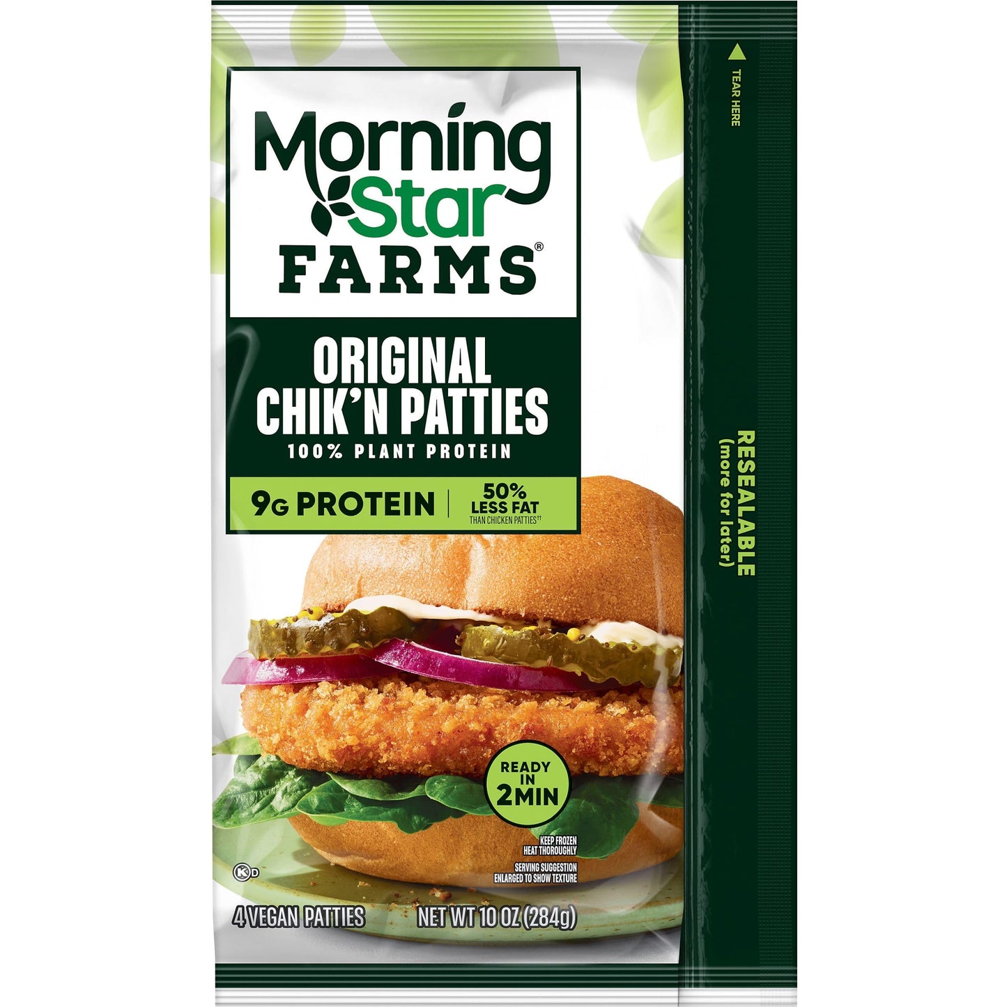 MorningStar Farms Plant Based Chikn Patties, Vegan Meat (4 Count)