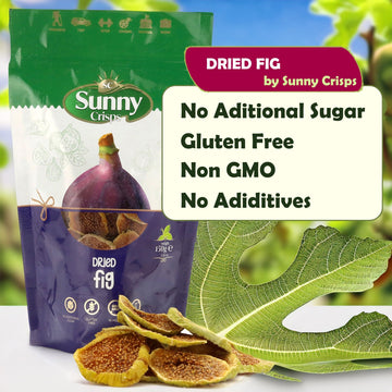Sunny Crisps Dried Figs No Sugar Added 2.64 Oz - Smyrna Dry Figs, Sun Dried, Unsweetened, Unsulfured - Chewable, Sliced Figs Dri