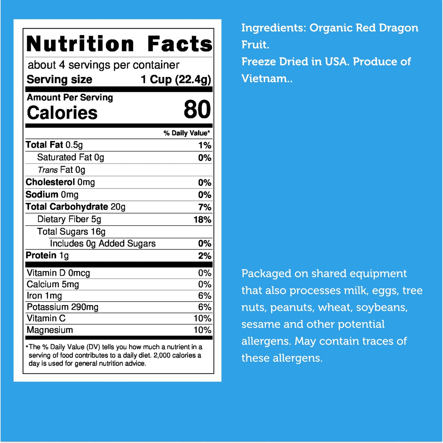 Arctic Farms Garden Pure Freeze Dried Dragon Fruit, No Sugar Added, Crunchy Snacks (Organic Dragon Fruit)