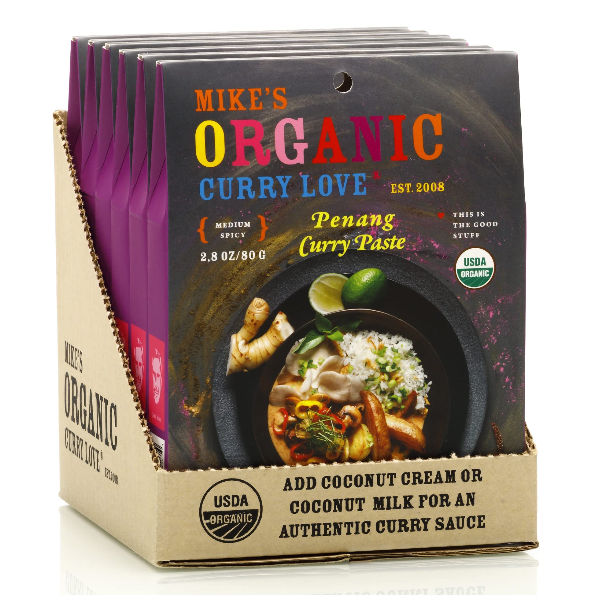 Penang Curry Paste ORGANIC. VEGAN. DAIRY FREE. SUGAR FREE. KETO FRIENDLY. MADE IN THAILAND. | case of 6 x 2.8 oz pouches