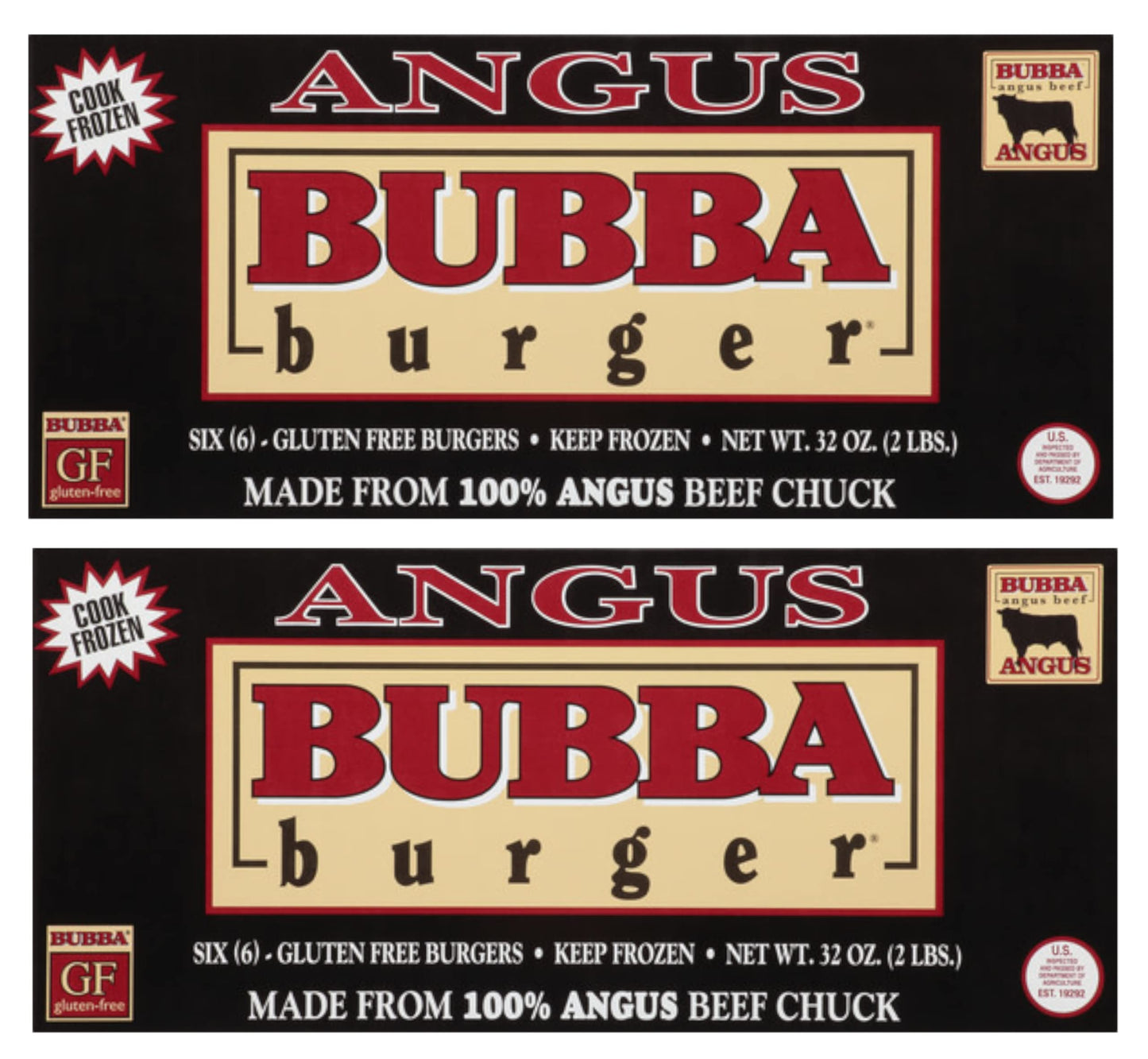 Bubba Burger Angus Beef Burgers - Six Gluten Free Burgers - Made From Only 100% Angus Beef Chuck - Never Any Trimmings or Preser