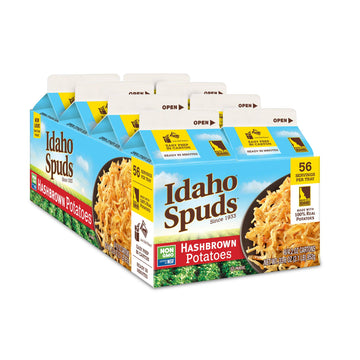 Idaho Spuds Premium Hashbrown Potatoes, Made From 100 Potatoes No Artificial Colors Or Flavors Nongmo Certified Gluten Free Koshe,4.2 Ounce (Pack Of 8)