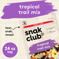 Snak Club Tropical Trail Mix with Peanuts  Dried Papaya  Raisins  Banana Chips  Dried Pineapple  Coconut Chips  and Almonds  Gluten-Free and Kosher Snack  24 oz Resealable Bag