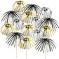 TecUnite Firework Cupcake Toppers, 100 Count, 9 Inch, Black/Gold/Silver, Graduation & Halloween Party Decorations