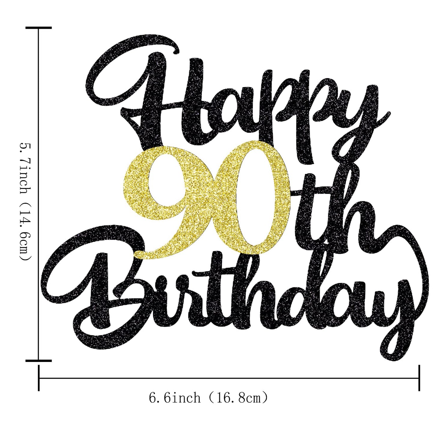 Klionjor 90Th Happy Birthday Cake Topper Happy Birthday Cake Decoration 90Th Birthday Party Decoration Gift Plugin (90)
