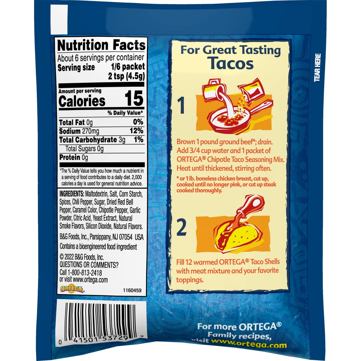 Ortega Seasoning Mix, Chipotle, 1 Ounce (Pack Of 12)