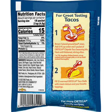 Ortega Seasoning Mix, Chipotle, 1 Ounce (Pack Of 12)