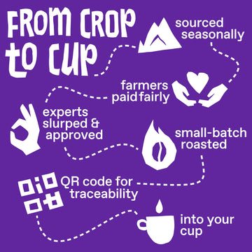 Ethical Bean Fairtrade Organic Coffee, Lush Medium Dark Roast, Ground Coffee Beans- 100% Arabica Coffee (8 Oz Bag), 0.5 Pound (P