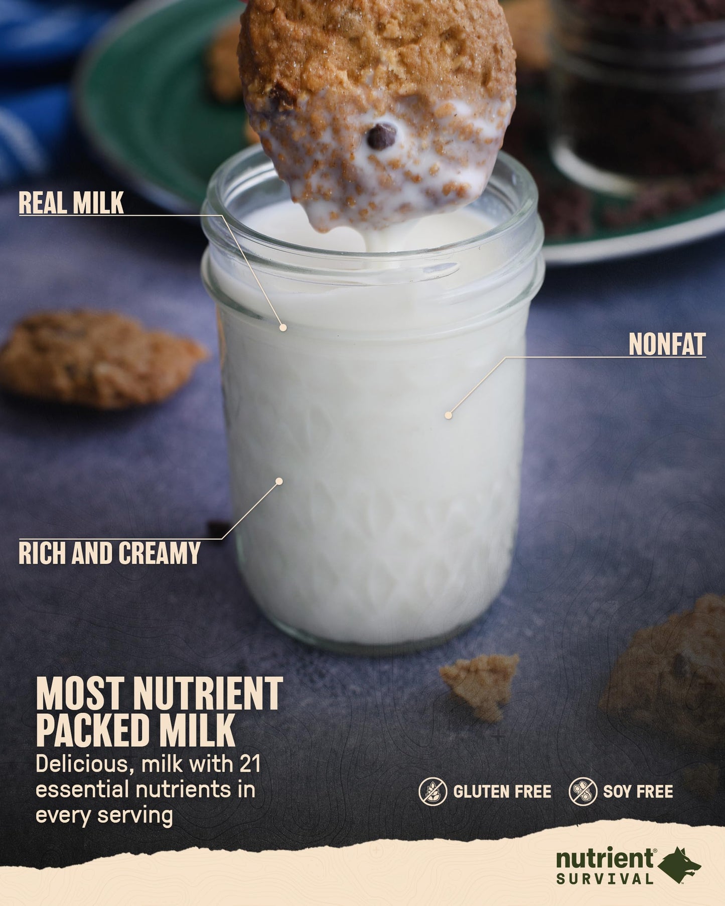 Nutrient Survival Vitamin Powdered Milk, Freeze Dried Prepper Supplies & Emergency Food Supply, 21 Essential Nutrients, Soy & Gl