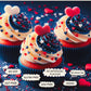 Confect Heart Dessert Sprinkles – Edible Baking Sprinkles for Cake Decorating, Vegan & Gluten-Free – 4.2 Oz, Red, White & Navy Blue