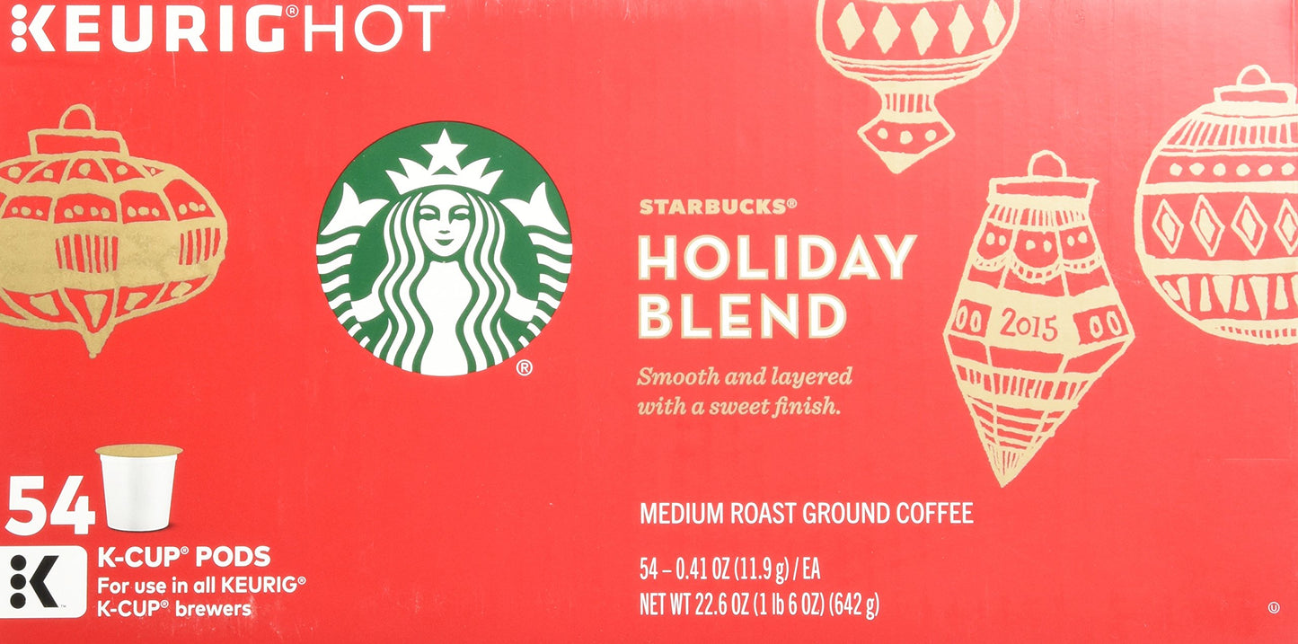 Starbucks K-Cups 54-Count Holiday Blend Medium Roast Coffee Limited Edition