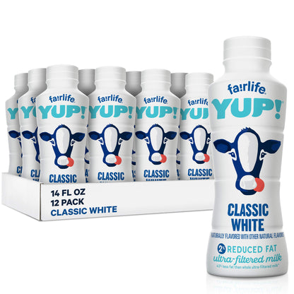 fairlife YUP! Low Fat Ultra-Filtered Milk, Classic White (Packaging May Vary), 14 Fl Oz (Pack of 12)