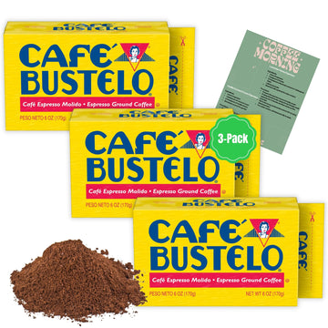Pantry Delight Bundle - Cafe Bustelo Ground Coffee Espresso Brick Bulk, 6 Ounces Each, 3 Pack Bundled With Pantry Delight Espres