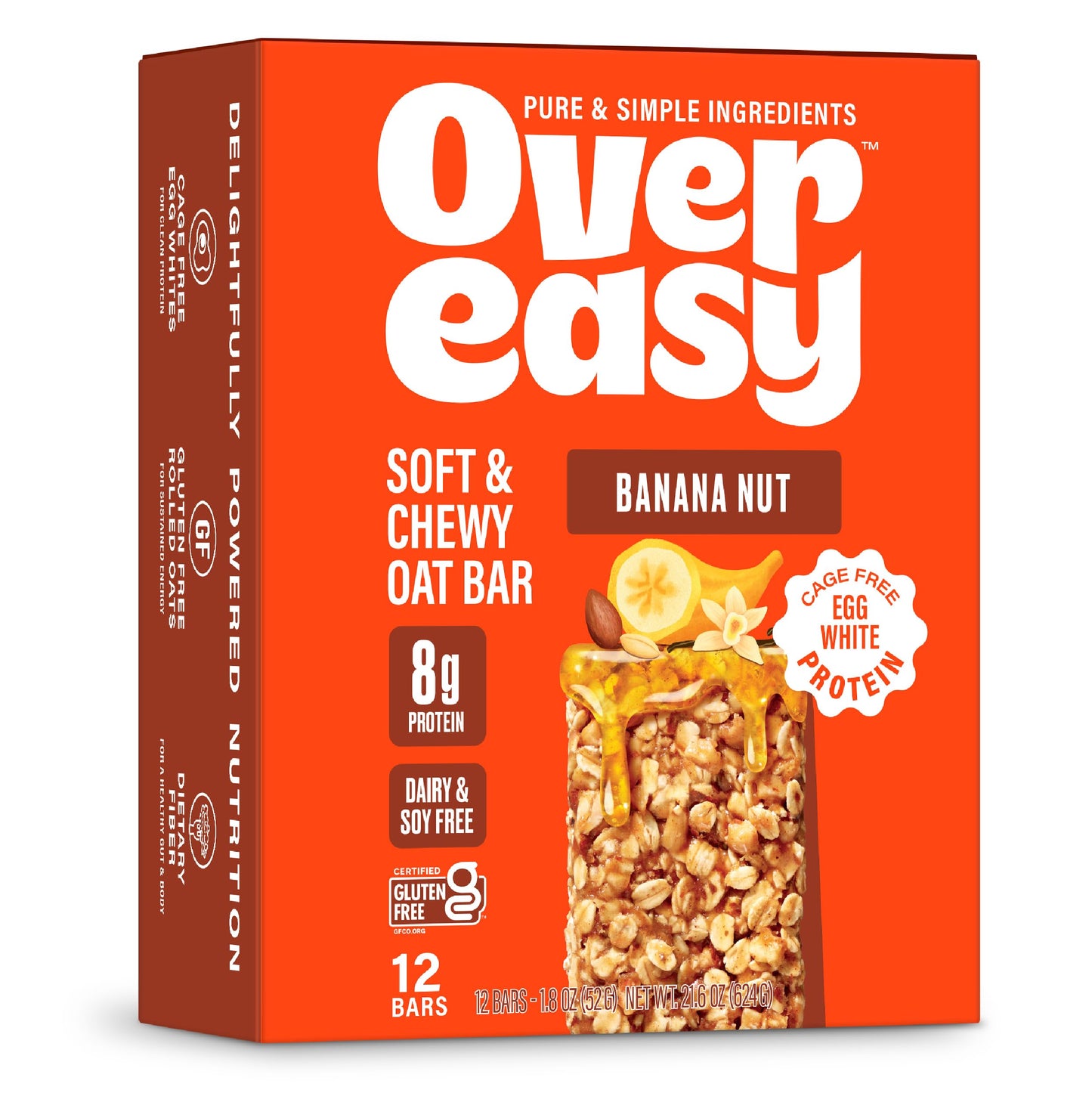 Over Easy Soft And Chewy Granola Breakfast Bars - Granola And Protein Bars - Energy Snack Bars - Clean, Gluten Free, Dairy Free,