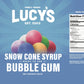 Lucy s Family Owned - Shaved Ice Snow Cone Syrup, Bubble Gum - 1 Gallon (128oz)