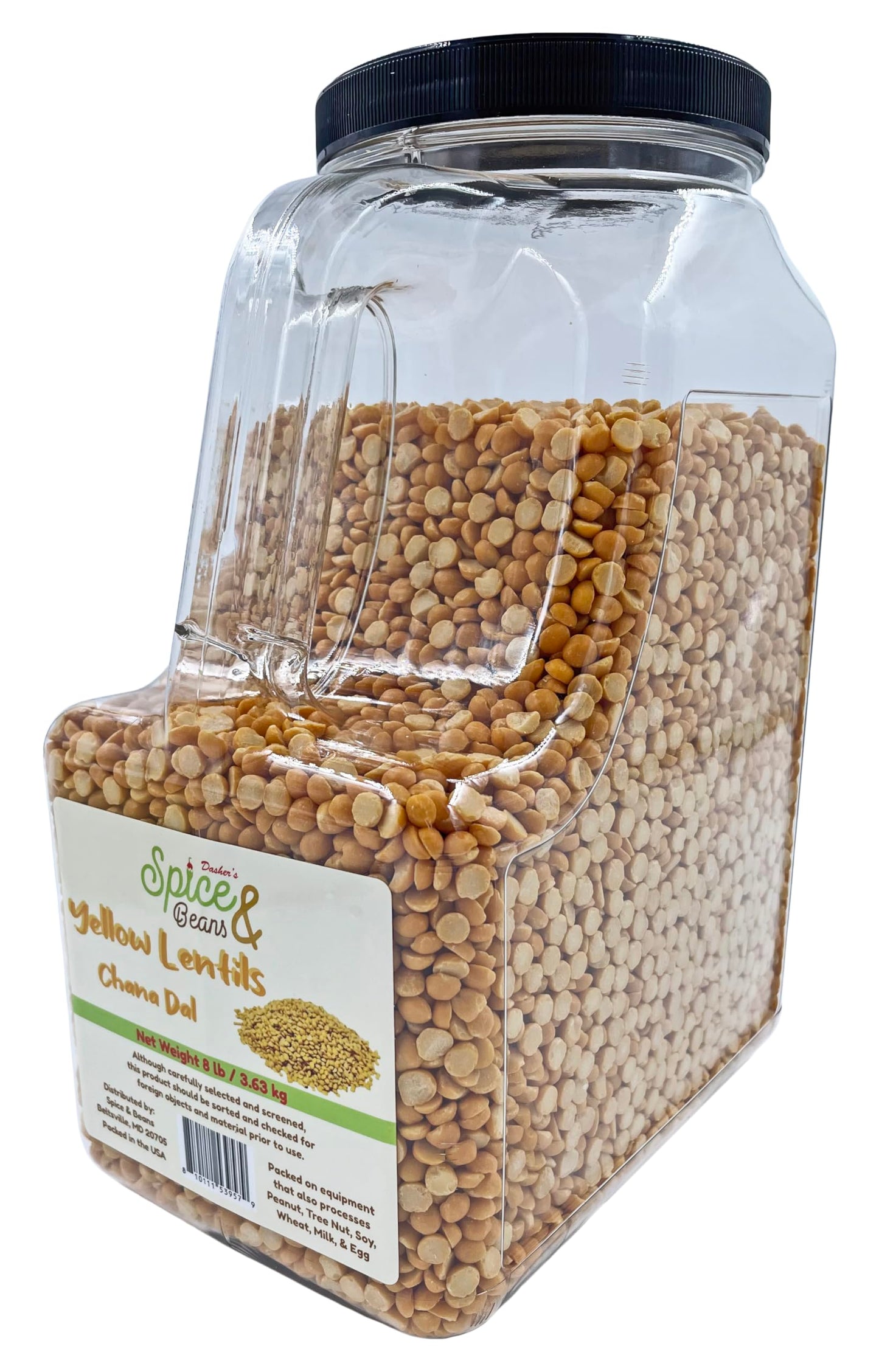 Split Yellow Lentils | Chana Dal | By Dasher'S Spice & Beans | 8 Lb