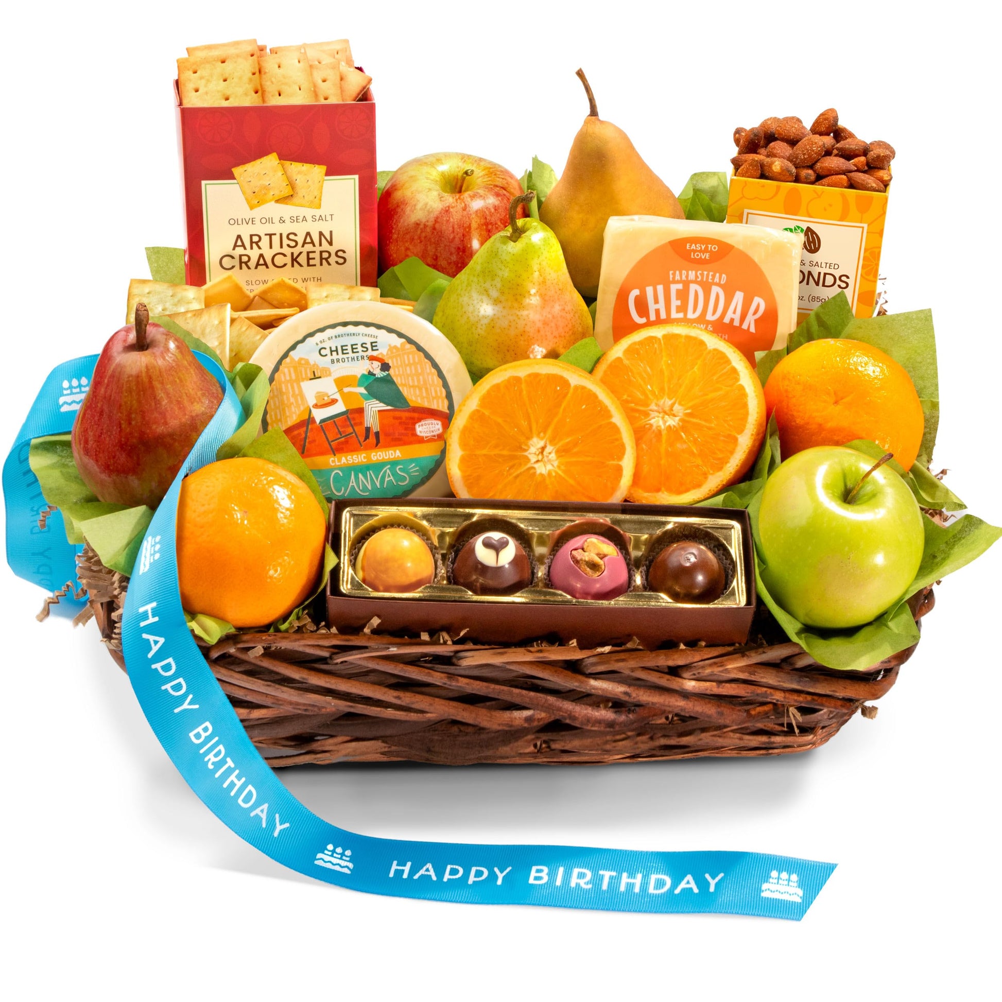 A Gift Inside Happy Birthday Classic Deluxe Fruit Basket