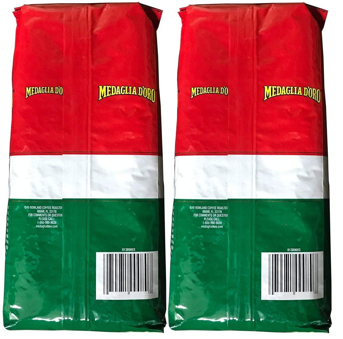 Medaglia D'Oro Whole Bean Italian Roast Espresso Coffee, 17 Ounce (Pack Of 2)