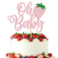 YCTHUNFISH Cake Topper, Glitter Strawberry Design, Paper, Pink, Ideal for Baby Shower or Kids Birthday Parties