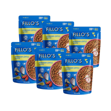 Fillo'S Peruvian Lentils - Ready To Eat Lentils, Gluten-Free, Preservative-Free, Microwavable Meals, Non-Gmo, Vegan, Plant Prote