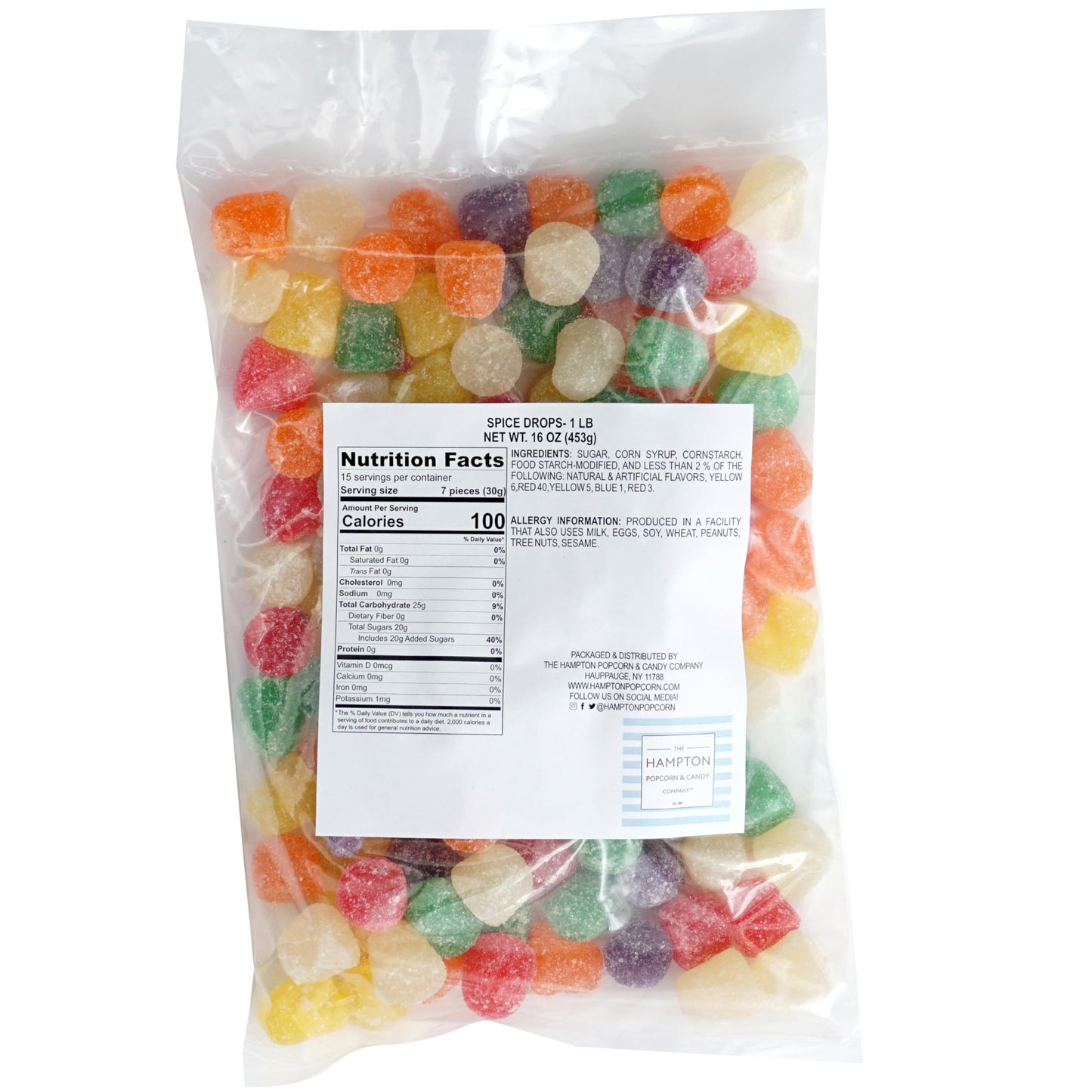 Spice Drops  1 Pound Bulk Bag Spice Drops Candy  Spice Drop Candy Gum Drops  The Hampton Candy Company