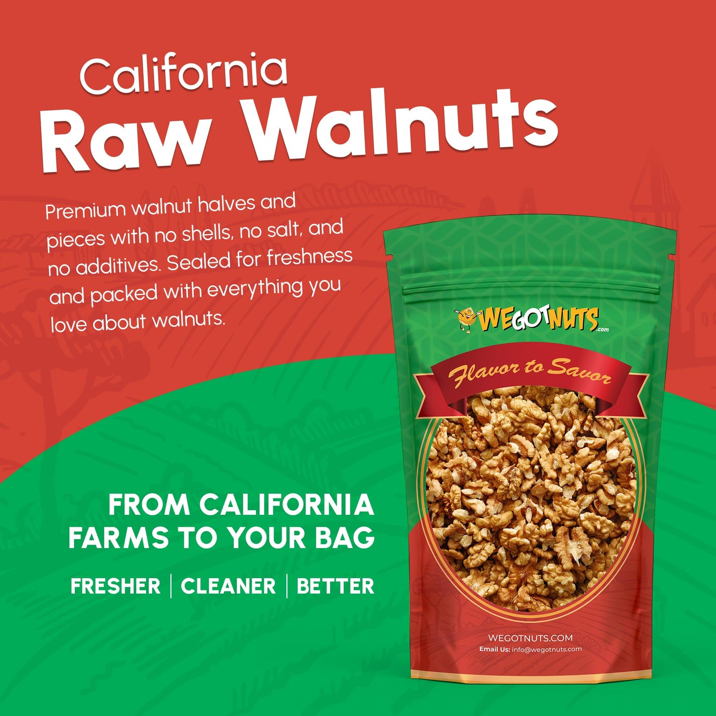 California Raw Walnuts- 3 Pounds, Resealable Package-Fresh, No Shell, Unsalted-All Natural Dry Halves and Chopped Pieces-For Sna