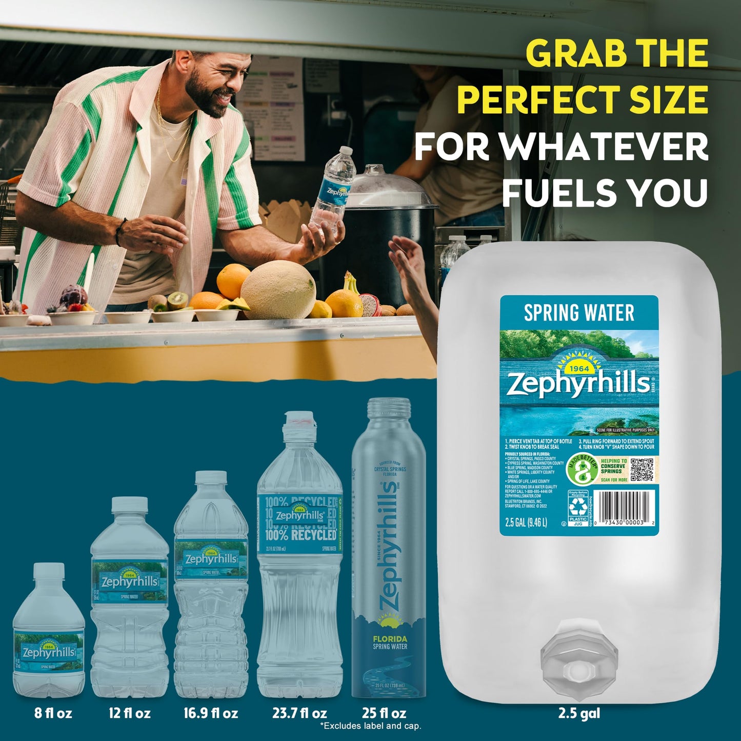 Zephyrhills Spring Water, 2.5 gallon 320 Fl Oz (Pack of 1)