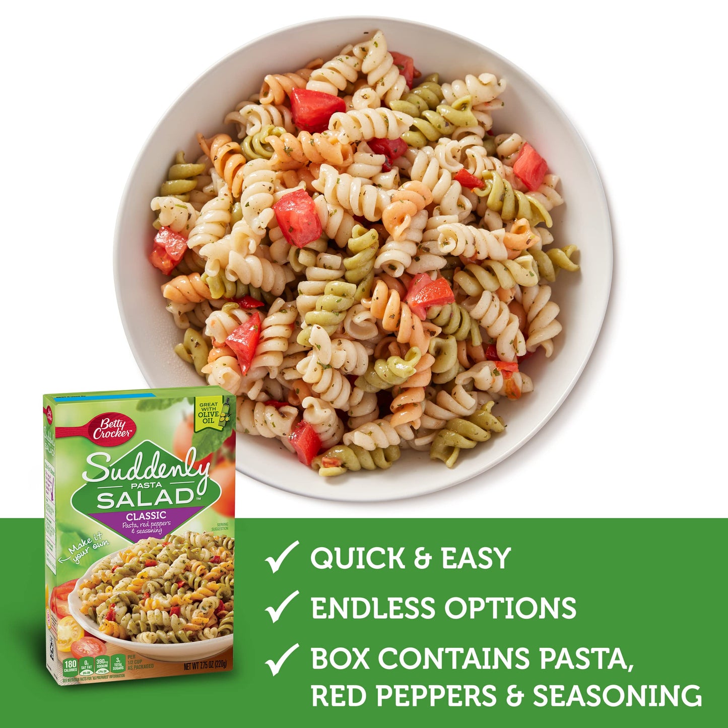 Betty Crocker Suddenly Pasta Salad, Classic, 7.75 Oz. (Pack Of 6)